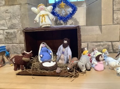 knitted nativity scene
