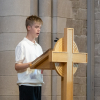 Adam Wood reads the Bible lesson