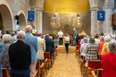 The Bible, offering and Minister leave the Sanctuary
