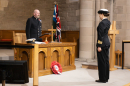 Lt Commander Chisholm lays wreath on behalf of the Royal Navy