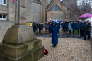 Mrs Pat Macleod lays a wreath on behalf of Blackhall St Columba's Church