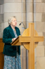 Alison Hewat reads the lesson from the Bible
